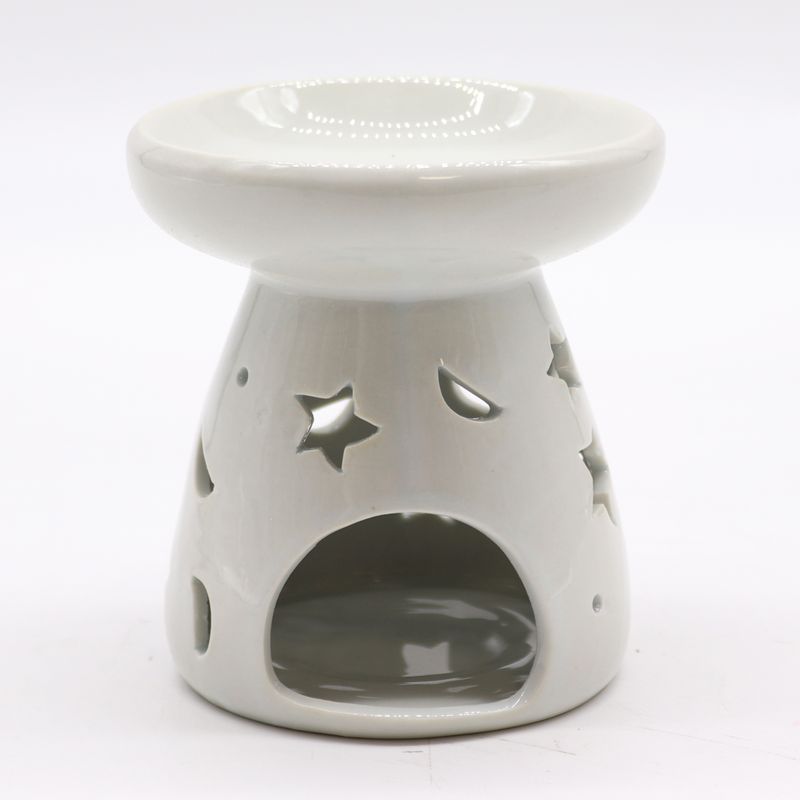 Klassische Weiße Duftlampe "Sterne & Mond" (groß)