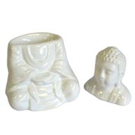 Sitzender Weißer Buddha Duftlampe