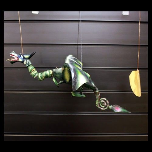Kokosnuss-Drachenmobile Grün 50 cm