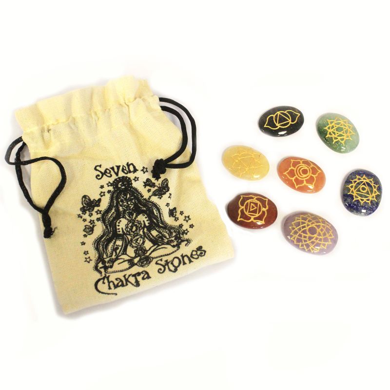 Große CHakra-Steine im Set (oval)