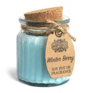 Sojawachskerze in Glas mit Korkdeckel "Winterbeeren"