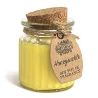 Sojawachskerze in Glas mit Korkdeckel "Geißblatt"