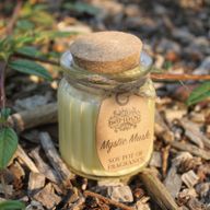Sojawachskerze in Glas mit Korkdeckel "Mystischer Moschus"