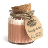 Sojawachskerze in Glas mit Korkdeckel "Brandy Butter"
