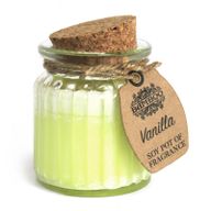 Sojawachskerze in Glas mit Korkdeckel "Vanille"