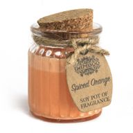 Sojawachskerze in Glas mit Korkdeckel "Gewürzorange"