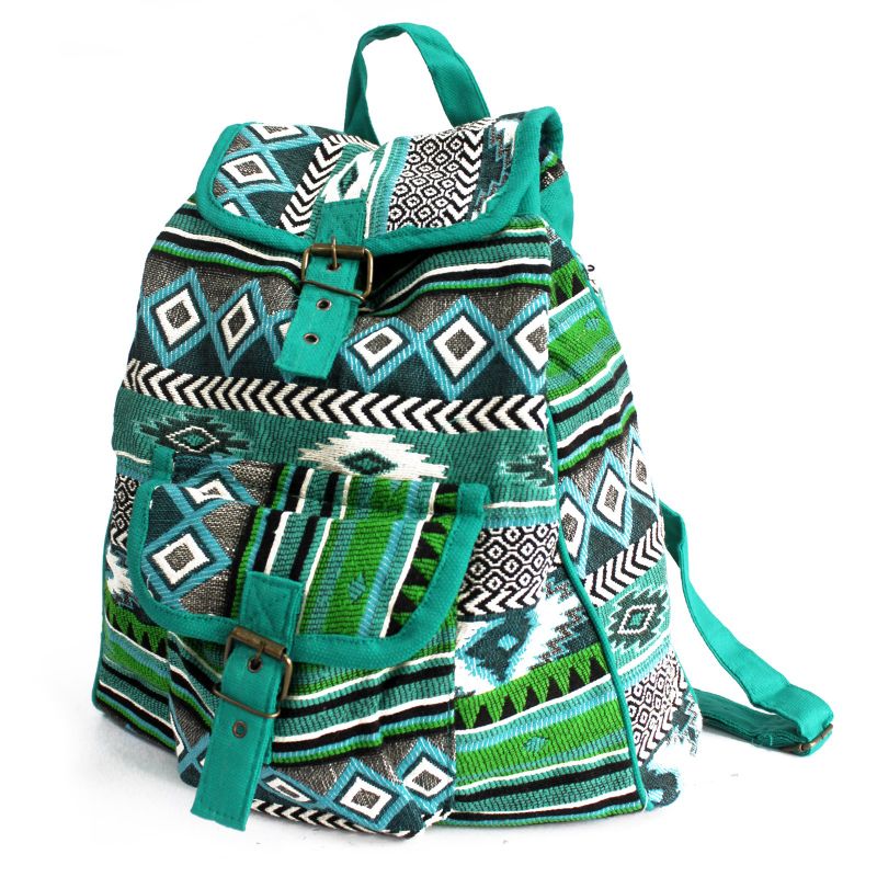 Jacquard-Rucksack blaugrün