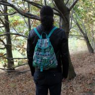 Jacquard-Rucksack blaugrün