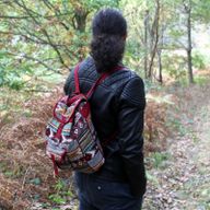 Jacquard-Rucksack braun