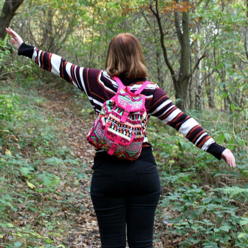 Jacquard-Rucksack pink