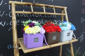 Seifenrosenbouquet - Rote Rosen & Nelken