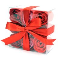 9 Seifenrosen in Geschenkbox - Rot
