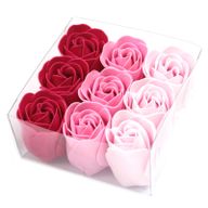 9 Seifenrosen in Geschenkbox - Rosa