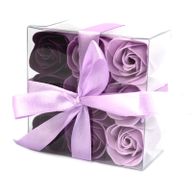 9 Seifenrosen in Geschenkbox - Lavendel
