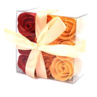 9 Seifenrosen in Geschenkbox - Pfirsich
