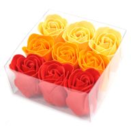 9 Seifenrosen in Geschenkbox - Pfirsich