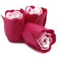 3 Seifenrosen in Herzbox - Rosa