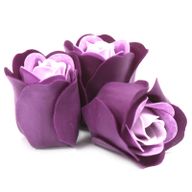 3 Seifenrosen in Herzbox - Lavendel