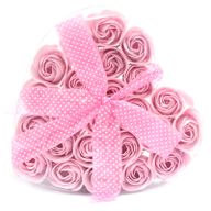 24 Seifenrosen in Herzbox - Rosa