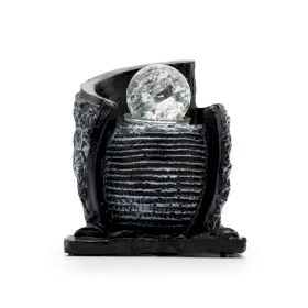 Tischbrunnen – 15 x 13 x 20 cm – Wassertopf & Kristallkugel