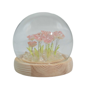 Floral Glow Gartenkuppel – 10 rosa Rosen – LED-USB