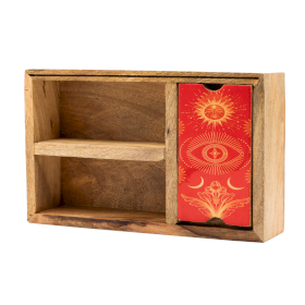 Dreiteilige Tarotbox mit Kartenhalter