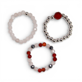 3x Nymphen-Edelsteinring-Set – Liebe & Flamme