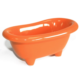 4x Kleine Keramikbadewanne - orange