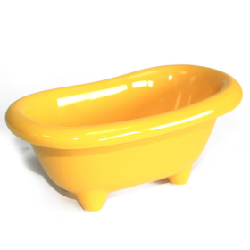 4x Kleine Keramikbadewanne - gelb