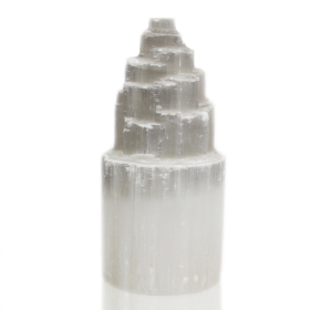 Natürliche Selenit-Turmlampe - 20 cm