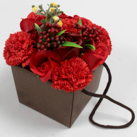 Seifenrosenbouquet - Rote Rosen & Nelken