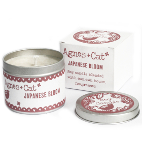 Kerze in Zinndose - Japanische Blüten