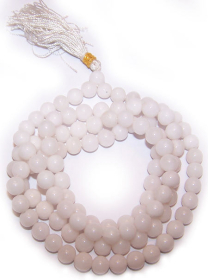 108 Perlen Malas- Weißer Quarz