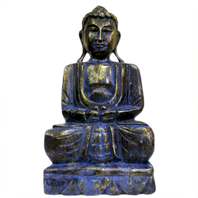 Geschnitzte Albesiabuddhas Buddhastatue - 40cm - blaugold