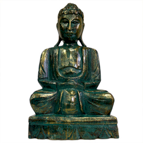 Geschnitzte Albesiabuddhas Buddhastatue - 40cm - grüngold