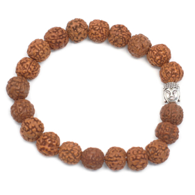 6x Rudraksha Buddah Bangle Mala - Braun