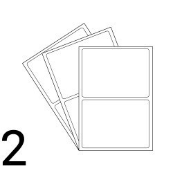 20x A4 Bögen mit 2 Etiketten - runde Ecken 199.6 x 143.5 mm