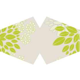 Wiederverwendbare modische Schutzmaske - Grüne Blätter (Erwachsene)