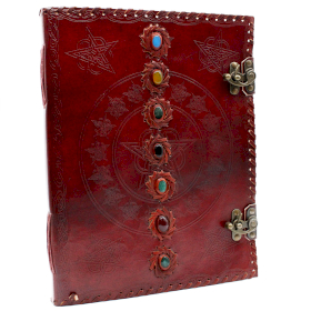 Großes 7 Chakra Lederbuch- 25x32.5cm  (200 Seiten)
