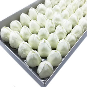 50x DIY Seifenblumen - mittelgroße Tulpe - Weiß