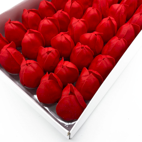 50x DIY Seifenblumen - mittelgroße Tulpe - Rot