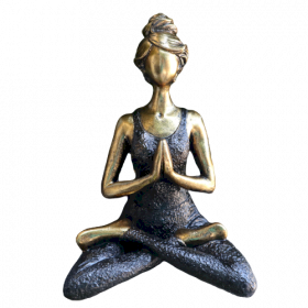 Yoga Lady Figur -  Bronze & Schwarz 24cm