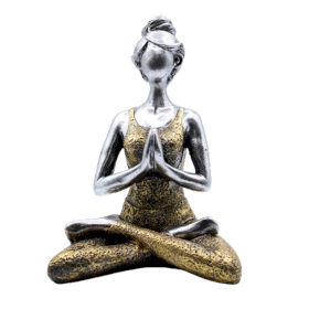 Yoga Lady Figur -  Silver & Gold 24cm