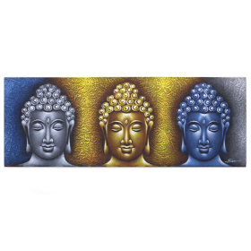 Buddha Gemälde - Drei Köpfe - Golddetail