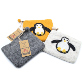 3x Filzbeutel \'Süßer Pinguin\' mix