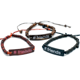 6x Coco-Slogan-Armreifen – #Friends