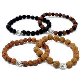 12x Verschiedene Rudraksha-Buddha-Armreifen