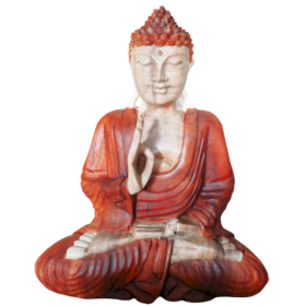 Handgeschnitzter Buddha - 30cm Willkommen