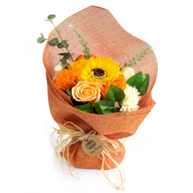 Seifenblumenbouquet \'stehend\' - orange