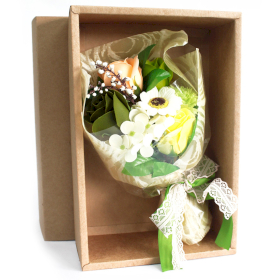 Seifenblumenbouquet in Schachtel - grün
